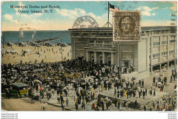 MUNICIPAL BATHS AND BEACH CONEY ISLAND  VOIR CAHCET AU VERSO  MEMBER POST CARD EXCHANGE - Other & Unclassified