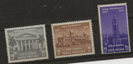 India, 1957, SG 392 - 394, Complete Set, MNH - Neufs