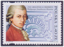 Mozart Member Of Masonic Lodge Zur Wohltätigkeit, Freemasonry, Music Composer, Opera, Musical Instrument Poland MNH - Freemasonry