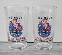 2 Verres Weingut Adolf Storzel Rudesheim Am Rhein 10 Cl - Vasos