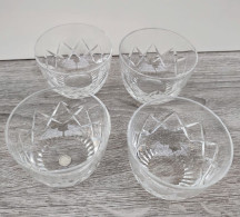 4 Petits Verres En Cristal Du Val Saint-Lambert Belgium - Glasses