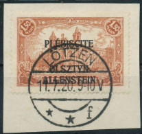 ALLENSTEIN Nr 12b Zentrisch Gestempelt Briefstück Gepr. X45349E - Autres & Non Classés