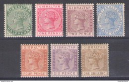 1886-8 Gibilterra, Stanley Gibbons N. 8/14 - Vittoria - MH* - Andere & Zonder Classificatie