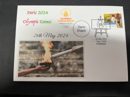 28-5-2024 (6 Z 22) Paris Olympic Games 2024 - Torch Relay (No Etape Today) (26-5-2024) With OZ Stamp - Estate 2024 : Parigi