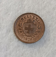 SWITZERLAND 1 ONE RAPPEN 1929 COIN - 1 Centime / Rappen