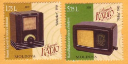 2019 Moldova Moldavie  Devices Radio. Phillips 1943, Telefunke-1934, Museum. Story 2v Mint - Telekom