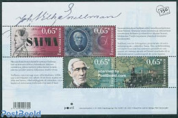 Finland 2006 J.V. Snellman S/s, Mint NH, Transport - Various - Railways - Maps - Money On Stamps - Neufs