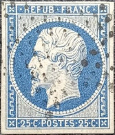 FRANCE Y&T N°10a Louis-Napoléon 25c Bleu Foncé. Oblitéré étoile De Paris - 1852 Luigi-Napoleone