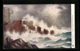 Künstler-AK Raphael Tuck & Sons Nr. 1747: Weston-Super-Mare, Anchor Head In A Storm  - Tuck, Raphael