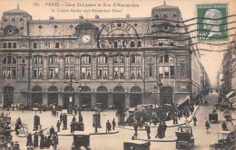 75-PARIS GARE SAINT LAZARE ET RUE D AMSTERDAM-N°5184-B/0397 - Métro Parisien, Gares