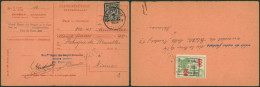 Képi - N°384-V5 Sur Carte-récépissé Obl S.C. "Anderlecht" (1934) / Variété. - 1931-1934 Mütze (Képi)