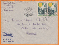 Lettre De ANTSIRABE Madagascar  Le 2 Janv 1954 Avec  15f Centenaire De La Médaille Militaire 15F Y.et.T. 321 - Brieven En Documenten