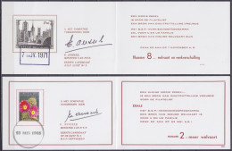 Lot 2 Cartes électorales Signées Ministre Des PTT Edouard ANNSEELE Affr. N°1316 & N°1594 Cachets 1965 & 1971 - Brieven En Documenten