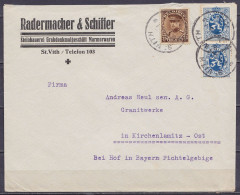 Env. "Radermacher & Schiffer" Affr. 2x N°285 + N°341 Càd ST-VITH /28-9-1934 Pour KIRCHENLAMTIZ-Ost Bayern Allemagne - 1929-1937 León Heráldico