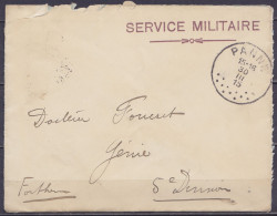 Env. En Franchise Càd PANNE /30 III 1915 Pour Médecin Militaire Du Génie - Griffe "SERVICE MILITAIRE" (au Dos: Càd Arriv - Belgisch Leger