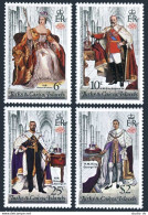 Turks & Caicos 342-345,346,MNH. Mi 385-388,Bl.10. QE II Coronation,25. Monarchs. - Turks E Caicos