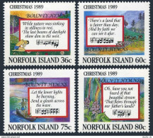 Norfolk 462-465, MNH. Michel 467-470. Bounty Hymns, 1989. Vessel, Flowers. - Norfolkinsel