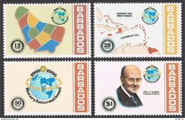 Barbados 524-527, MNH. Michel 494-497. Rotary-75, 1980. Maps, Paul Harris. - Barbados (1966-...)
