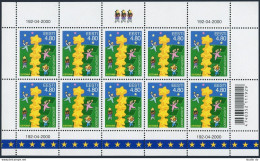 Estonia 394 Sheet Three Stars, MNH. Michel 371 Klb. EUROPE CEPT-2000. Stars. - Estonie