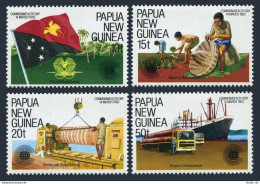 Papua New Guinea 580-583, MNH. Mi 459-462. Commonwealth Day 1983: Flag, Export. - Guinée (1958-...)