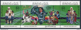 Libya 1165 Ac Strip,MNH.Michel 1269-1271. African Children's Day,1984.Khadafy, - Libya