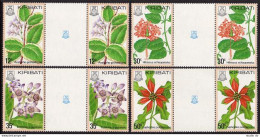 Kiribati 365-368 Gutter Pairs,MNH.Michel 363-366. Flowers 1981. - Kiribati (1979-...)