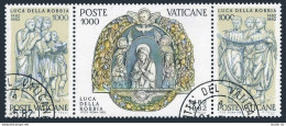 Vatican 707-709a Strip, CTO. Michel 805-807. Luca Della Robbia, Sculptor, 1982. - Used Stamps