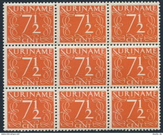 Surinam 242 Block/9, MNH. Michel 290. Definitive 1948. Numeral. - Suriname