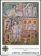 Vatican 857 Sheet, MNH. Michel 1006-1009 Bl.12. Caritas International, 40 Ann. 1990. - Unused Stamps