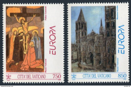 Vatican 932-933, MNH. Michel 1099-1100. EUROPE CEPT-1993. Contemporary Art.Cathedral - Ungebraucht