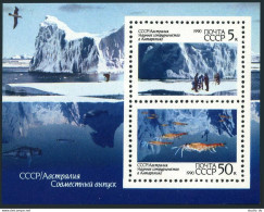 Russia 5903a, MNH. Mi Bl.213. Cooperation In Antarctic Research, 1990. Scientist - Ungebraucht