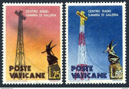 Vatican 262-263, MNH. Michel 315-316. Papal Radio Station, 2nd Ann. 1959. - Unused Stamps