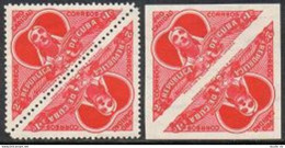 Cuba B4 Perf, Imperf Tete-beche, Lightly Hinged. Michel 621A-621B. Nurse, 1959. - Unused Stamps