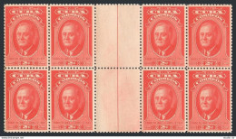 Cuba 406 Gutter Block/8,MNH.Michel 209. Franklin D.Roosevelt,2nd Death Ann.1947. - Unused Stamps