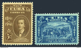 Cuba 373-374, Lightly Hinged. Mi 179-180. Ignacio Agramonte Loyzan,Cavalry.1942. - Unused Stamps