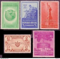 Cuba 368-372, Hinged. Spirit Of Democracy, 1942. Sculptures,Arm,Liberty. - Unused Stamps