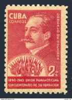 Cuba 361,hinged.Michel 164. Pan-American Union-50,1940.Gonzalo De Quesada,Flags. - Neufs