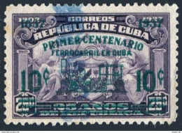 Cuba 355, Used. Michel 154. Centenary Of Cuban Railroads,1937. Arms,overprinted. - Ongebruikt