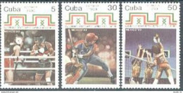 Cuba 3284-3286, MNH. Mi 3449-3451. Games, 1990. Boxing, Baseball, Volleyball. - Ungebraucht