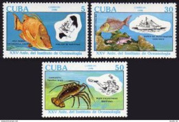 Cuba 3225-3227, MNH. Mi 3390-3392. Oceanography Institute-25, 1990. Fish, Coral, - Ungebraucht