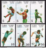 Cuba 3193ac-3196,3196a,MNH.Michel 3356-3361,Bl.117. World Soccer Cup Italy-1990. - Unused Stamps