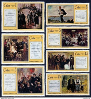 Cuba 1516-1522,1523, MNH. Mi 1588-1594,Bl.36. V.Lenin Birth-100,1970. Paintings. - Ungebraucht