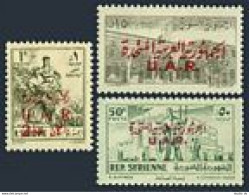 Syria UAR 20,33-34,hinged.Michel 47-49. Overprinted,1959. Farmworker, Buildings. - Syrien