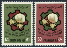 Syria C275-C276,MNH.Michel 846-847. Cotton Festival,Aleppo,1962.Cotton,cogwheel. - Syrie