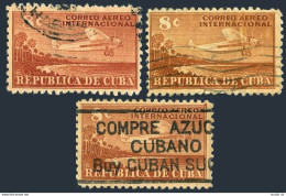 Cuba C40 3 Color Var,used.Michel 220. Air Post 1948.Airplane,Coast Of Cuba. - Ongebruikt