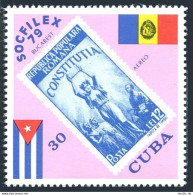 Cuba C322, MNH. Michel 2436. SOCFILEX-1979, Bucharest, Flags, Stamp. - Ongebruikt