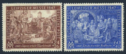 Germany B296-B297, MNH. Michel 941-942. Leipzig Fair 1947. Paintings. - Unused Stamps