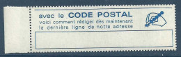 Vignette Pour La Communication Du Code Postal - Codice Postale