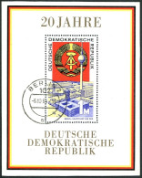 Germany-GDR 1141, MNH. Mi 1507 Bl.28. GDR 20th Ann.1969.Television Tower,Berlin. - Unused Stamps