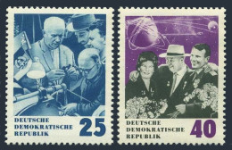 Germany-GDR 693-694,MNH. Mi 1020-1021.Nikita Khrushchev,Tereshkova,Gagarin,1964. - Neufs